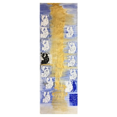 Auferstehung / Linoldruck und Tusche auf Papier / 300 x 120 cm